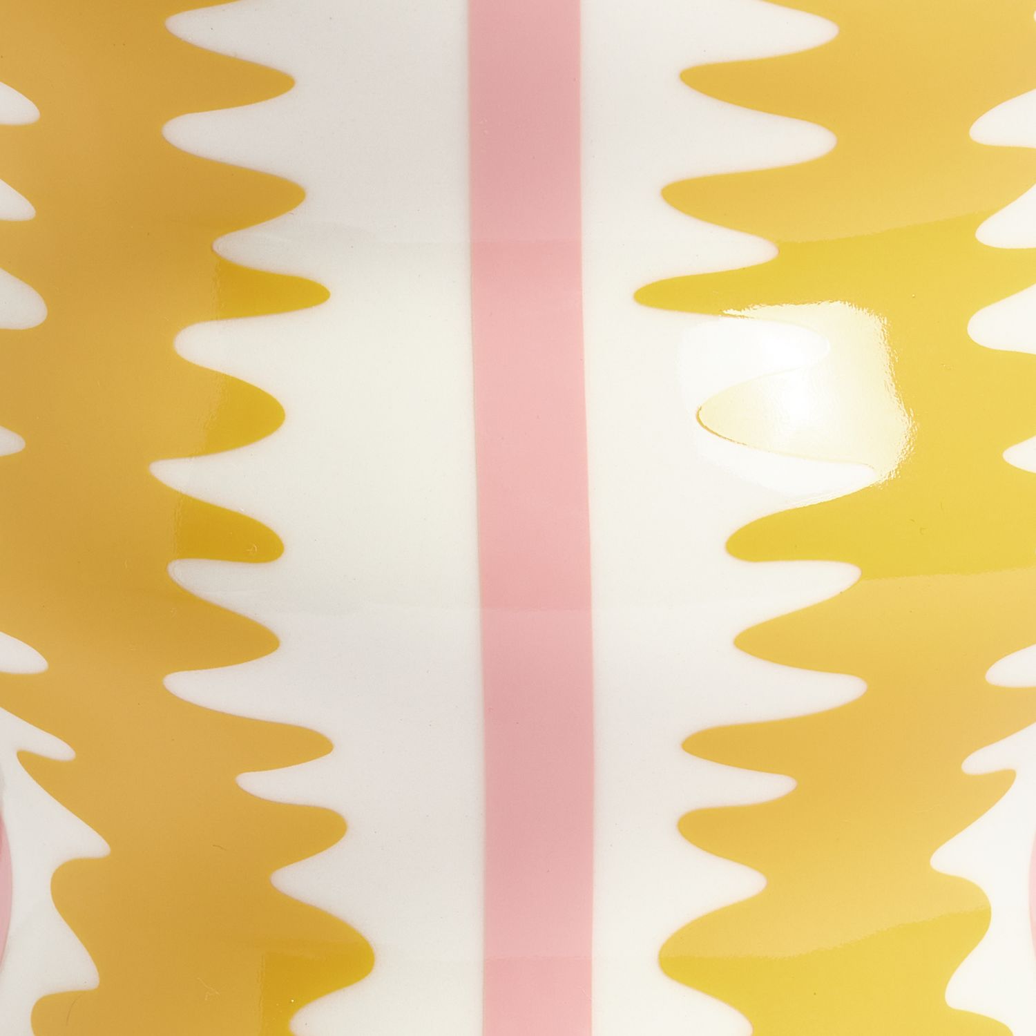 Habitat pink and yellow stripe ceramic vase 25cm (British brand)