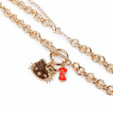 Custard London Hello Kitty gold tone pendant necklace, imported from the UK