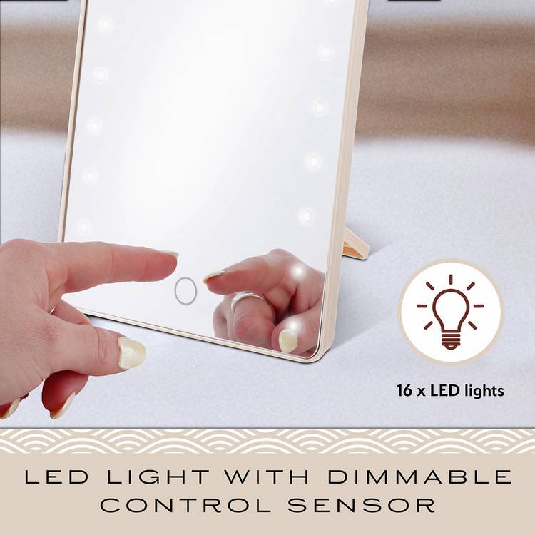 Sensio LED mirror and jade facial roller gift set, imported from the UK