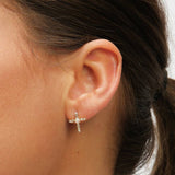 Inicio 14K gold plated cross set with cubic zirconia and opal, imported from the UK