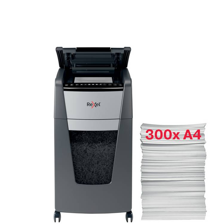Rexel Optimum AutoFeed 300X cross cut shredder 60L (British brand)