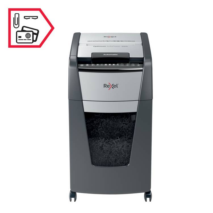 Rexel Optimum AutoFeed 300X cross cut shredder 60L (British brand)
