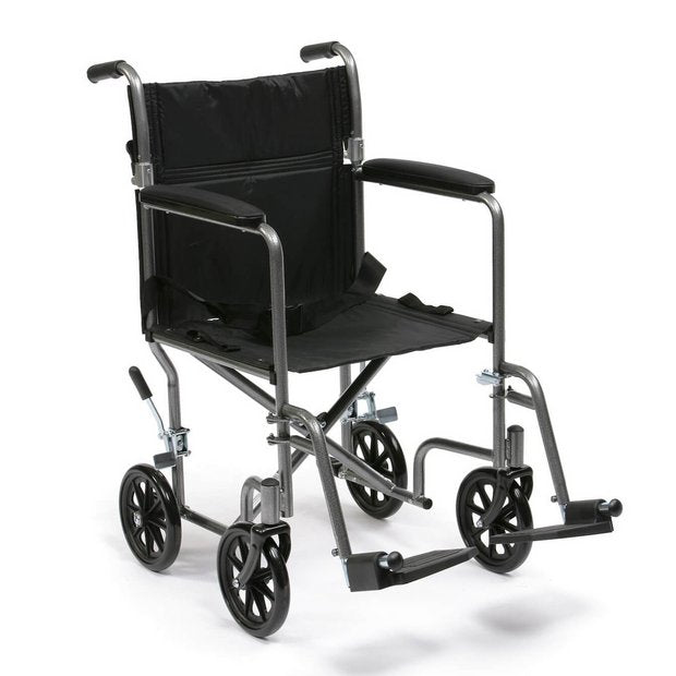 Drive Medical folding transit wheelchair for travel, UK version