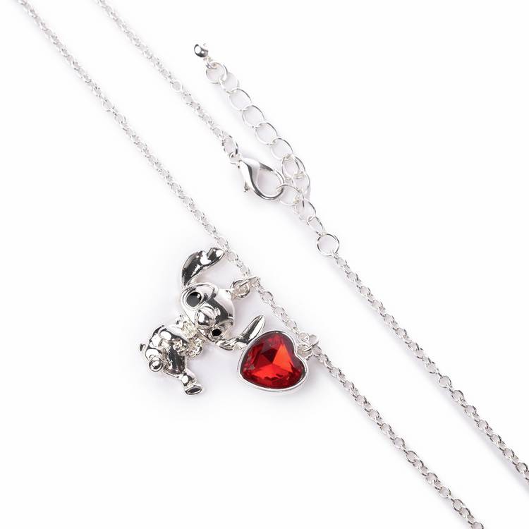 Custard London Stitch pendant necklace with red heart stone 16 inch - British product