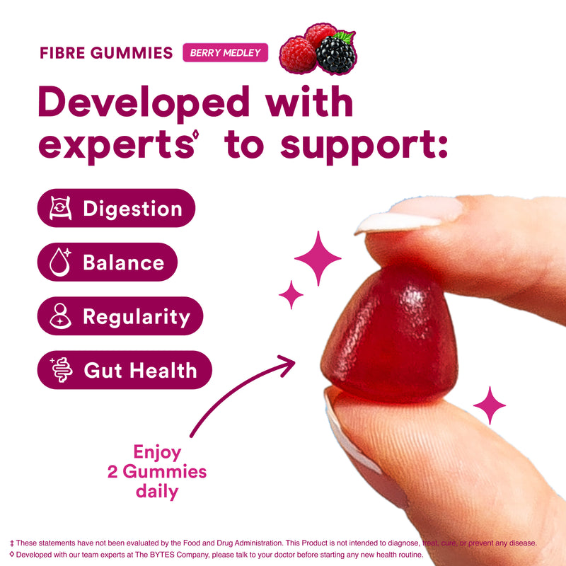 BYTES Co digestive fibre gummies berry flavour 60 gummies - British product