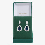 Jon Richard CZ navette pear drop earrings - British product