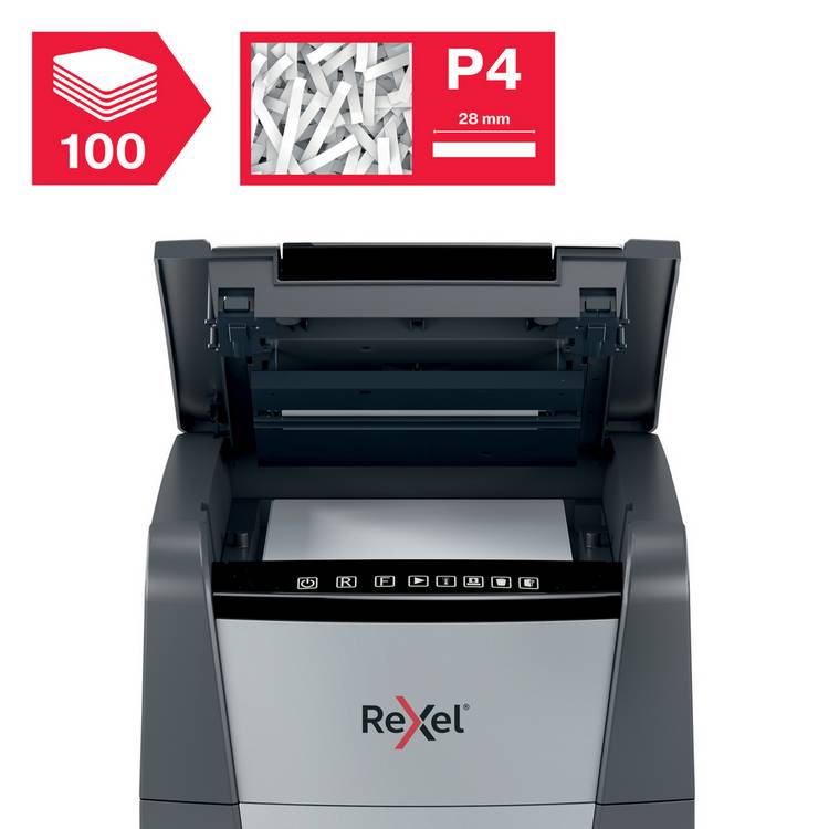 Rexel Optimum AutoFeed+ 100X paper shredder 34L (British brand)