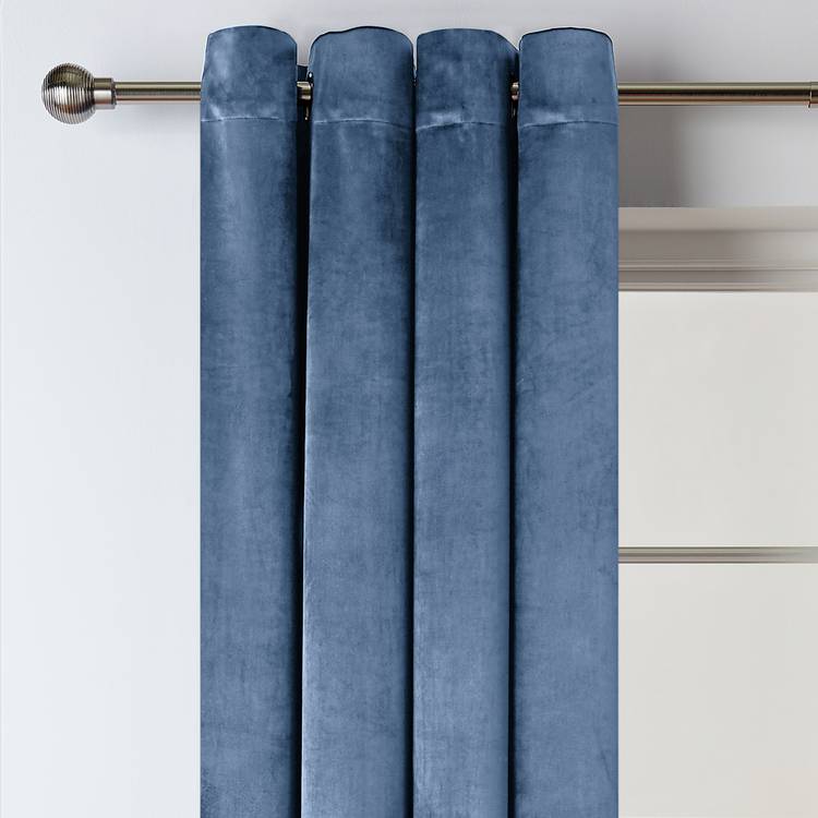 Habitat dimout eyelet curtains navy 117x137cm, imported from the UK