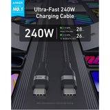 Anker USB-C cable 240W braided 1.8m - British product