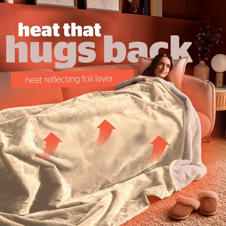Silentnight self-heating blanket natural large 180x240cm - British product