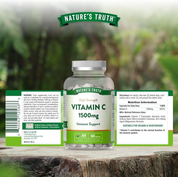 Nature's Truth Vitamin C 1500mg 60 tablets - British product