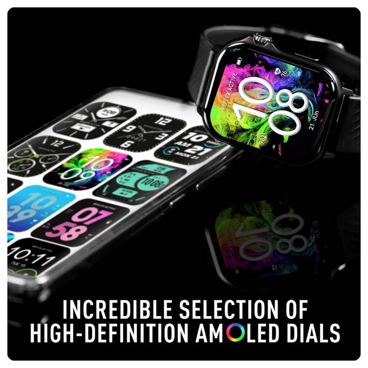 Reflex Active Venture Black AMOLED GPS smartwatch, imported from the UK