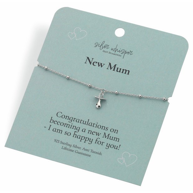 Hot Diamonds sterling silver dummy charm bracelet 20cm, imported from the UK
