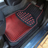Streetwize rubber car mat set with red trim - British product