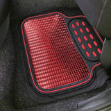 Streetwize rubber car mat set with red trim - British product