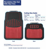 Streetwize rubber car mat set with red trim - British product