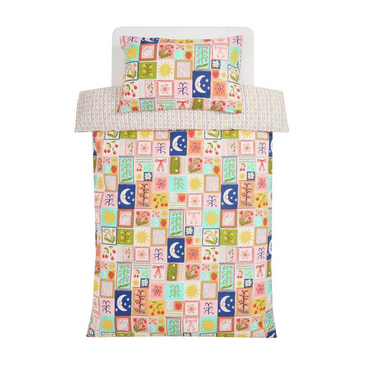 Argos Home kids bedding set celestial floral cream single (British brand)