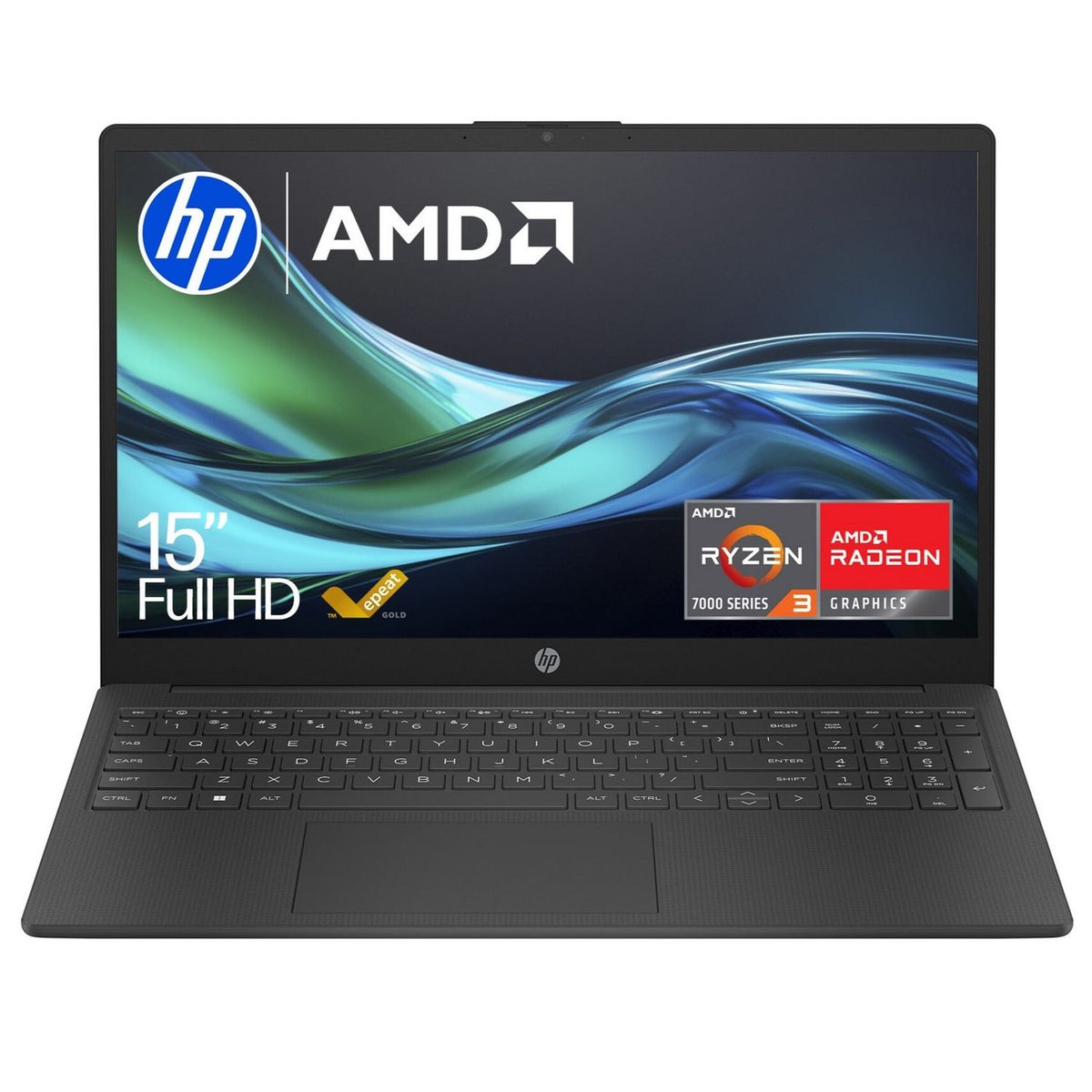 HP 15.6 inch laptop with AMD Ryzen 3 - British product