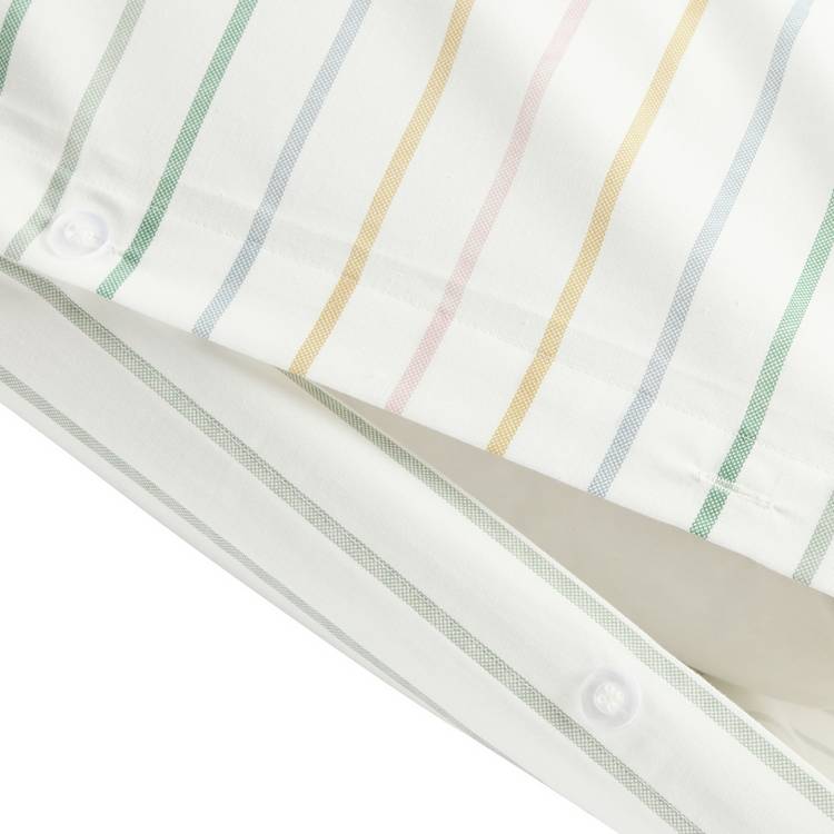Habitat multi stripe ruffle white bedding set single, UK version