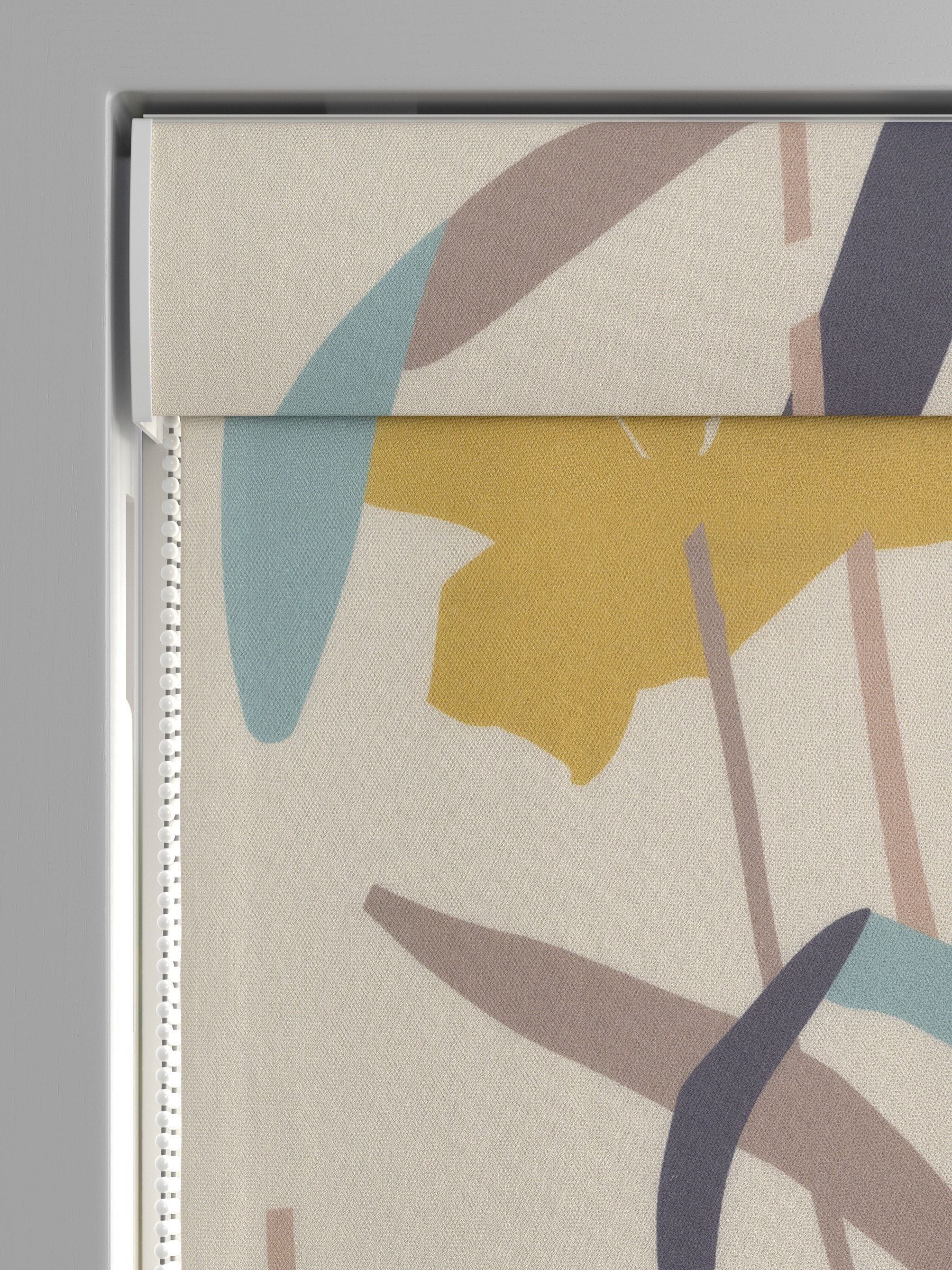 Ochre floral Roman blind made to measure (British brand)