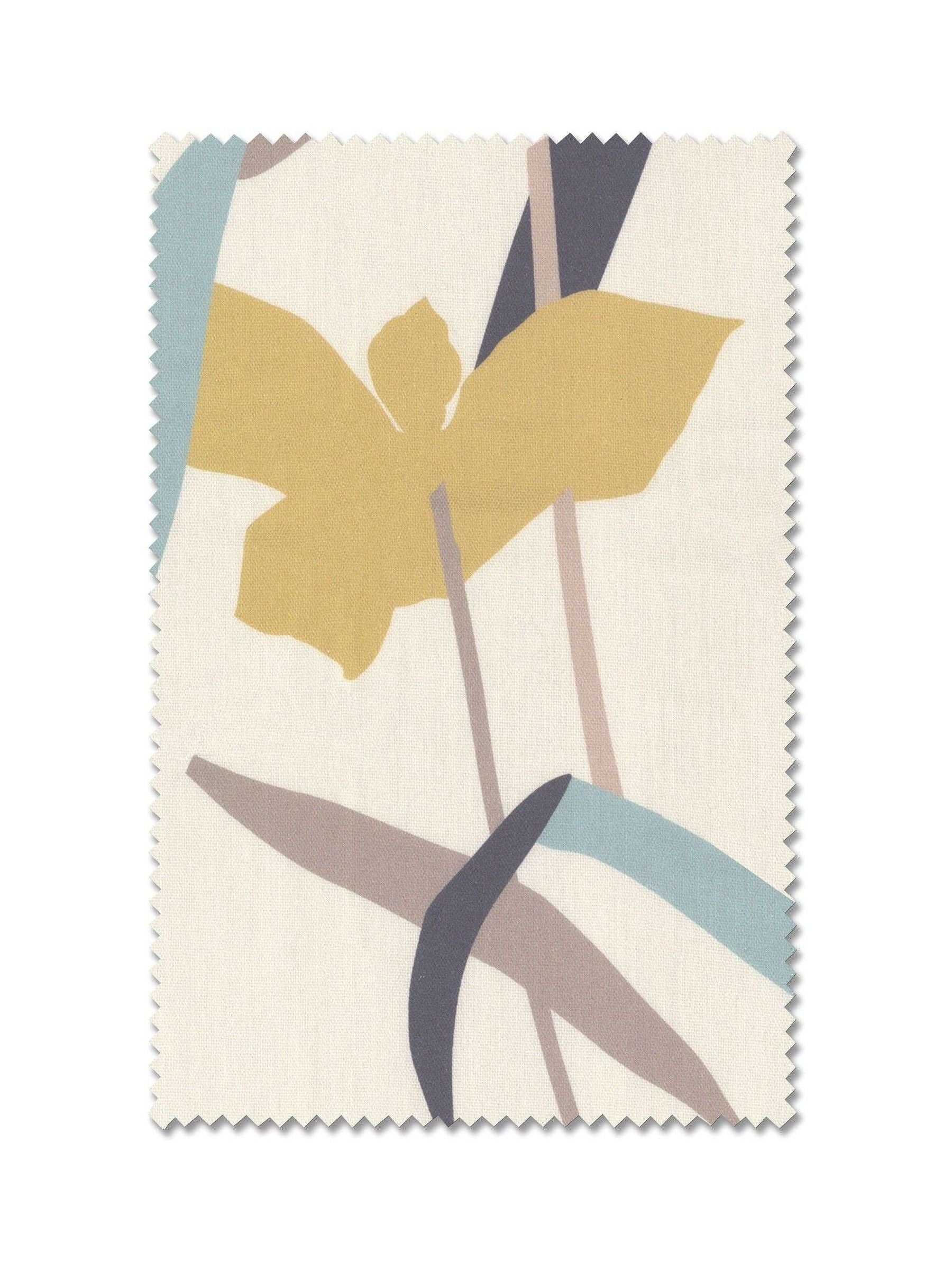 Ochre floral Roman blind made to measure (British brand)