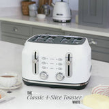 Rangemaster Classic 4 Slice Toaster in White, imported from the UK