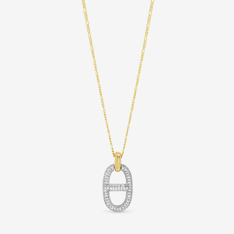 Jon Richard two-tone pave link necklace 16 inch, UK version