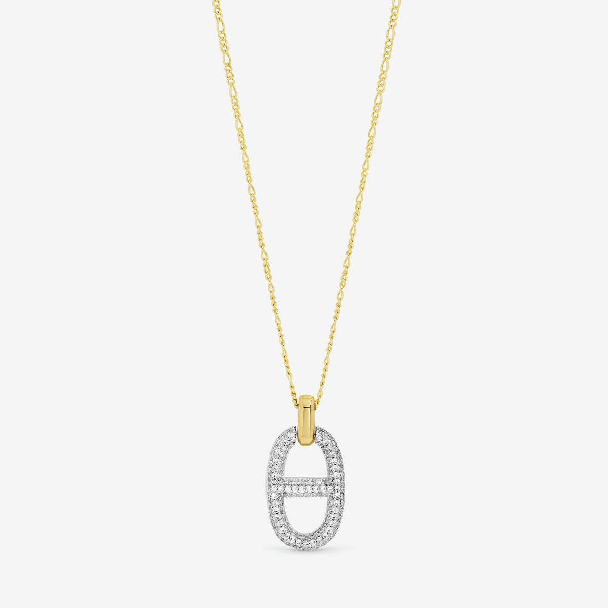 Jon Richard two-tone pave link necklace 16 inch, UK version