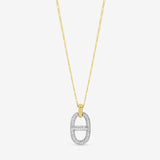 Jon Richard two-tone pave link necklace 16 inch, UK version