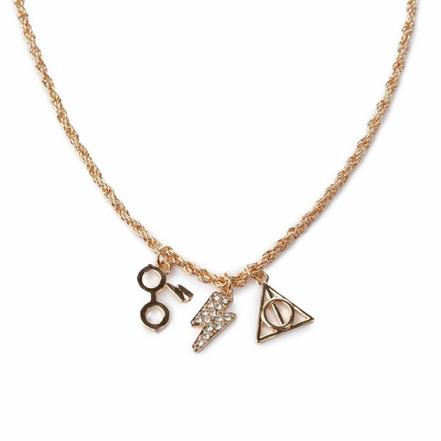 Custard London gold tone Harry Potter charm necklace - British product