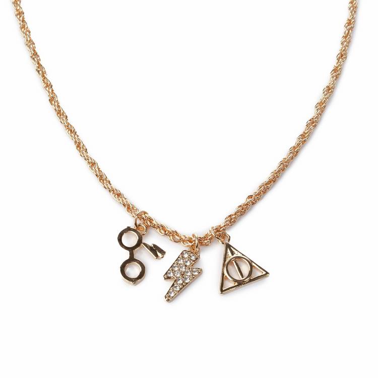 Custard London gold tone Harry Potter charm necklace - British product
