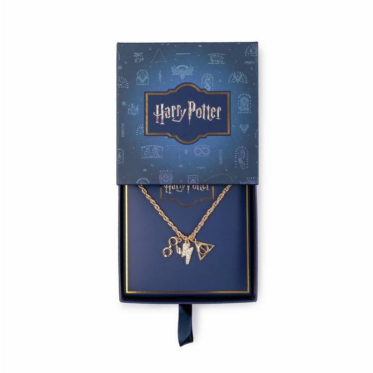 Custard London gold tone Harry Potter charm necklace - British product