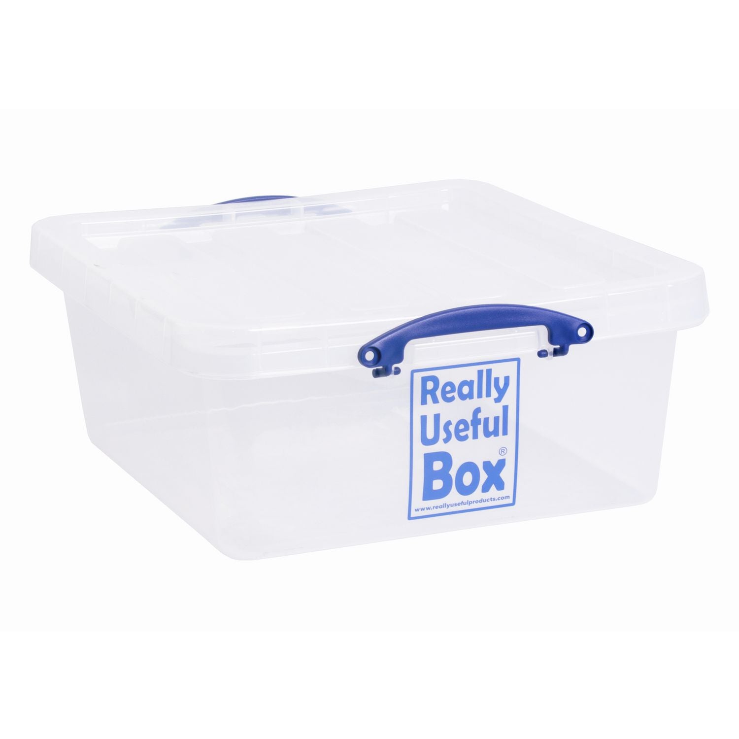 Really Useful plastic storage box clear 31.5L, imported from the UK
