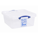 Really Useful plastic storage box clear 31.5L, imported from the UK