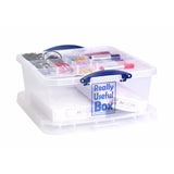 Really Useful plastic storage box clear 31.5L, imported from the UK