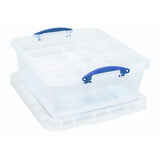 Really Useful plastic storage box clear 31.5L, imported from the UK