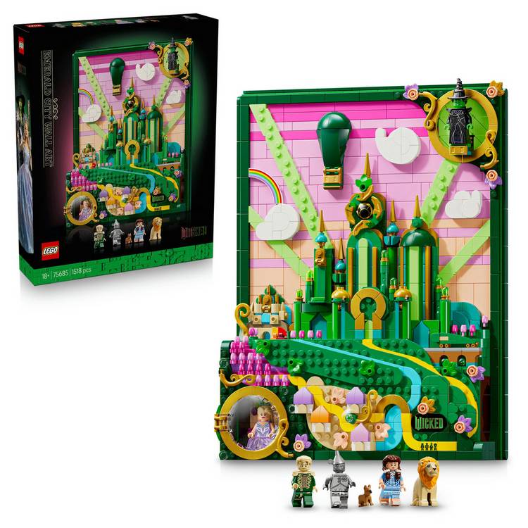 LEGO Wicked Emerald City wall art 1518 pieces, imported from the UK