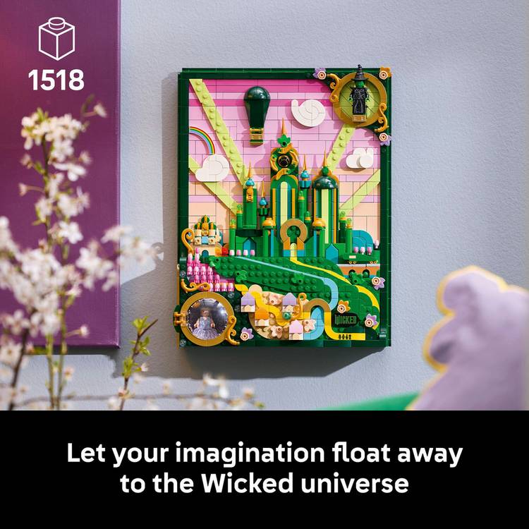 LEGO Wicked Emerald City wall art 1518 pieces, imported from the UK