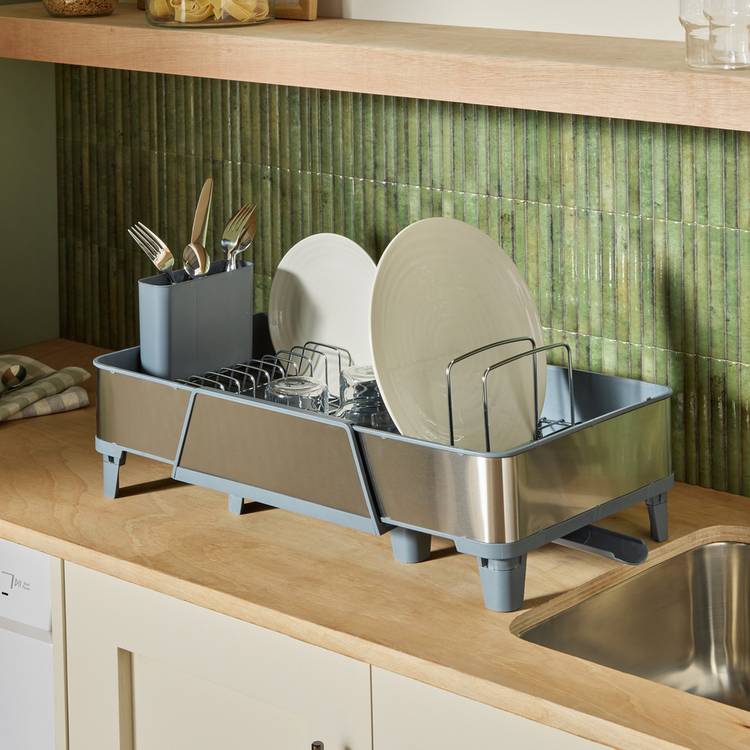 Argos Home expandable dish rack in stainless steel (British brand)