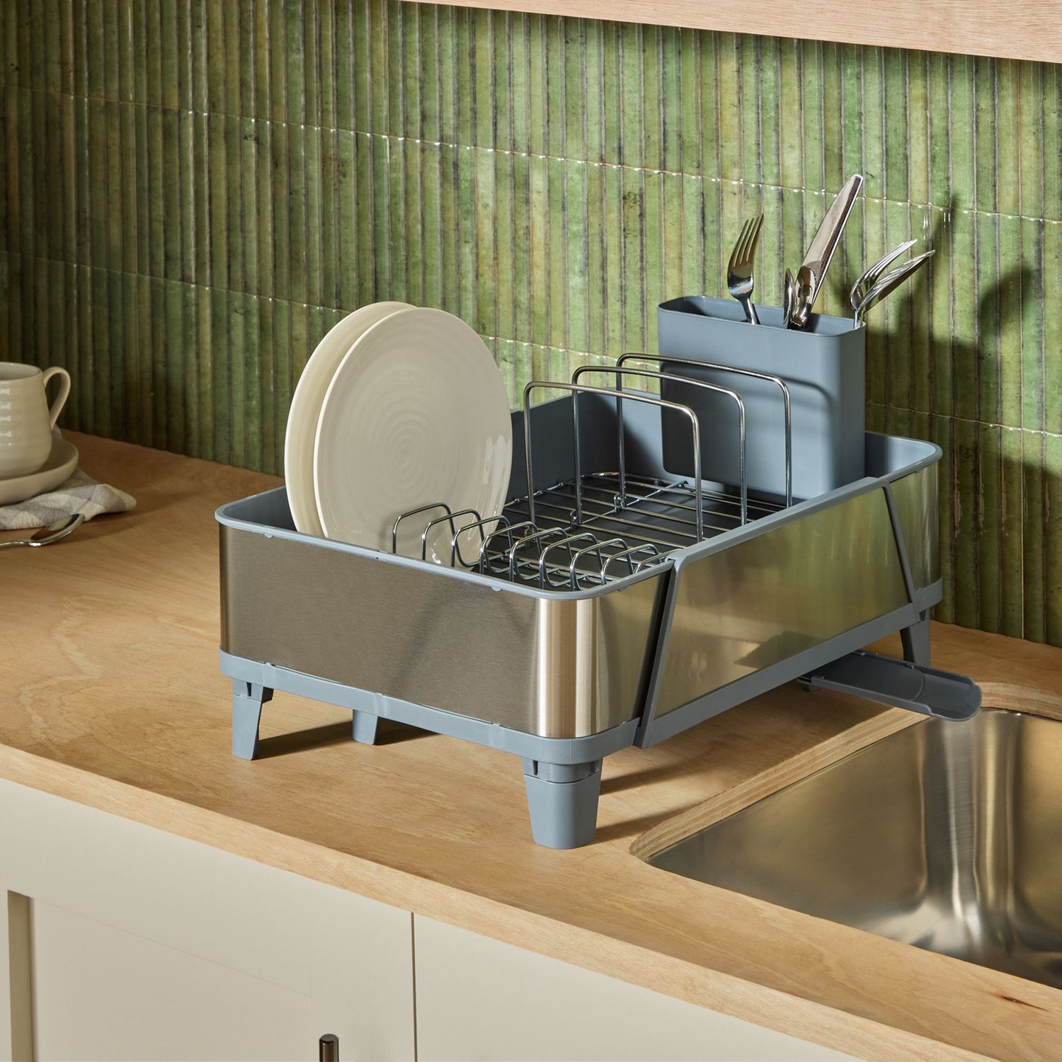 Argos Home expandable dish rack in stainless steel (British brand)