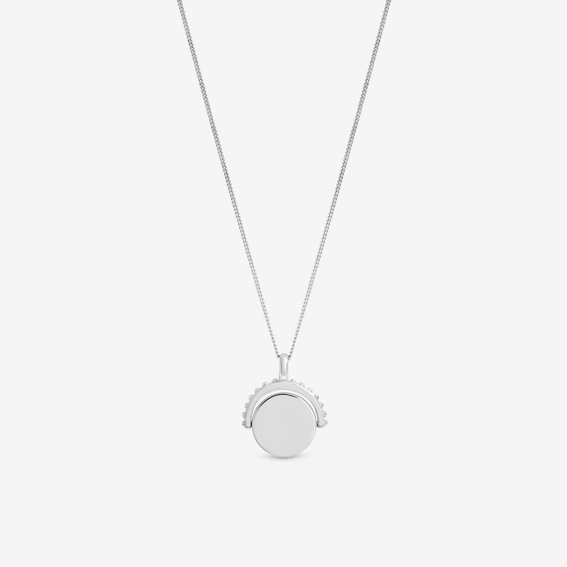 Simply Silver polished beaded spinner pendant, UK version