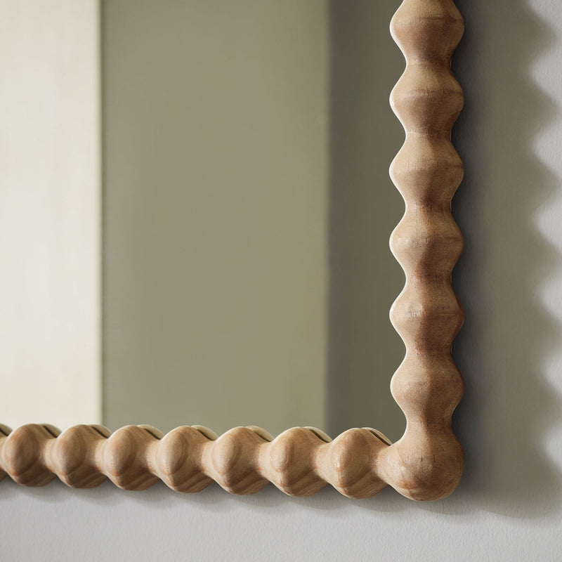 Habitat Bobbin stained wooden wall mirror 90x56cm, imported from the UK