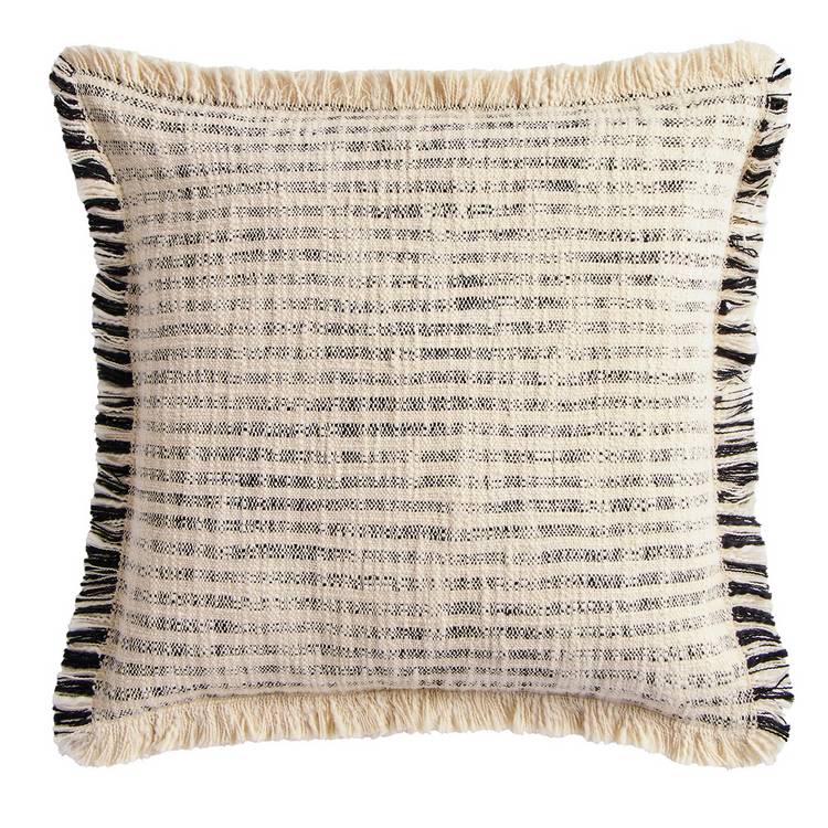 Habitat woven frayed edge stripe cushion 43x43cm (British brand)