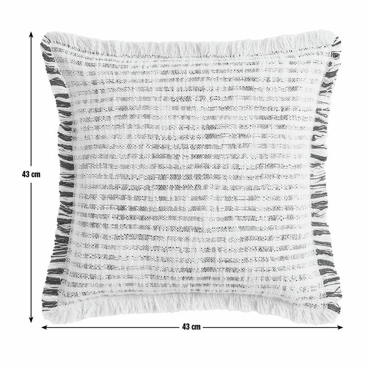 Habitat woven frayed edge stripe cushion 43x43cm (British brand)
