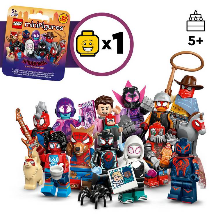 LEGO minifigure set Spider-Man Across the Spider-Verse mystery box, UK version