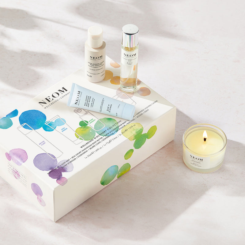 NEOM Wellbeing Discovery Collection gift set of 4 products (British brand)