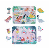 Chad Valley wooden tray puzzle pack fairy and dino themes pack of two, UK version