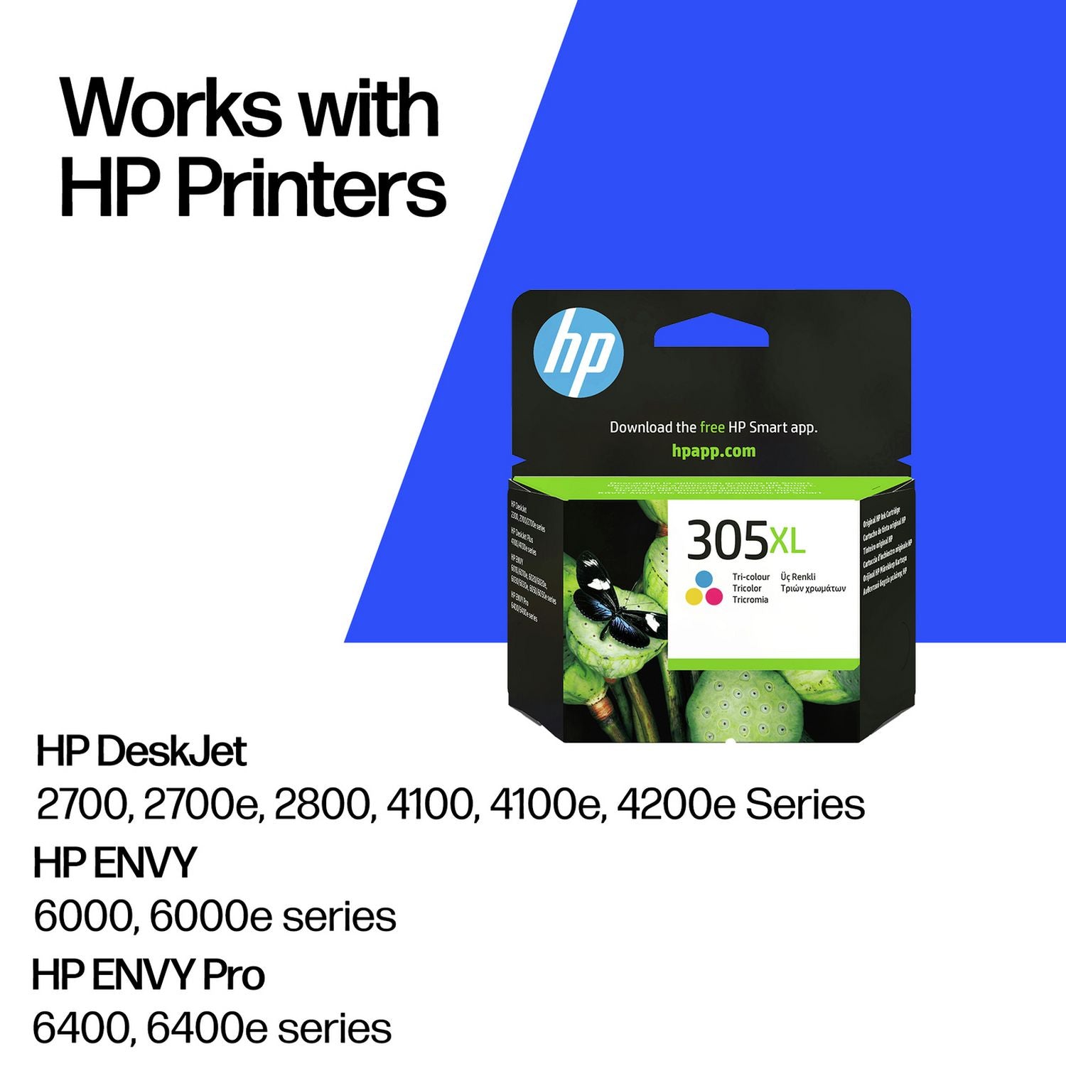 HP 305 XL original colour ink cartridge (British brand)
