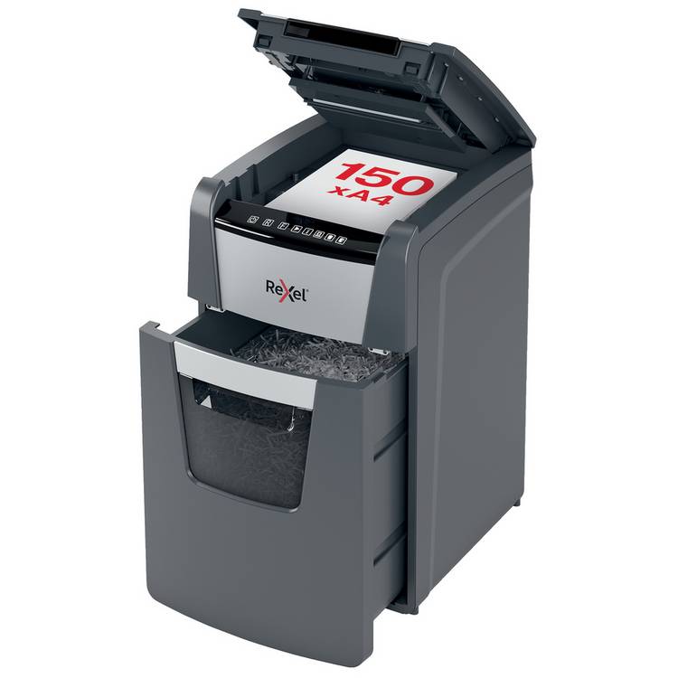 Rexel Optimum AutoFeed+ 150X cross cut shredder, imported from the UK