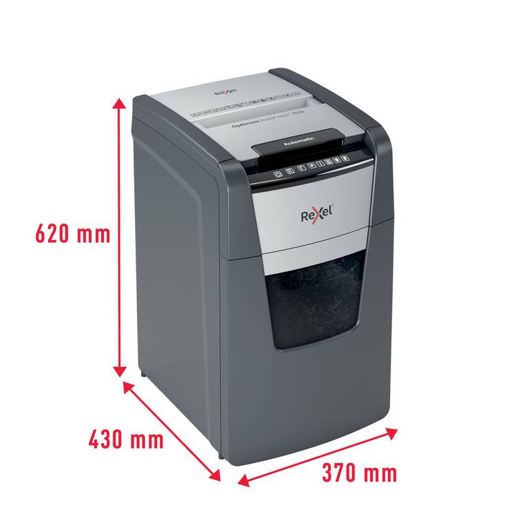 Rexel Optimum AutoFeed+ 150X cross cut shredder, imported from the UK